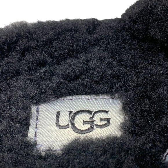 UGG 1107953 Oh Yeah‎ Black Sheepskin Slingback Slide Sandals - Picture 3 of 12
